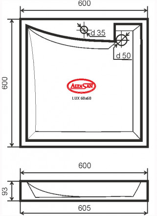 Altasan LUX 60x60 Раковина для монтажа над стиральной машиной