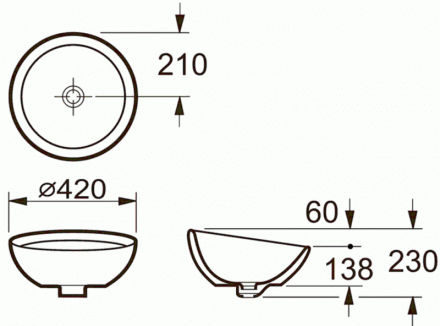 Roca Bol 327876000 раковина 42