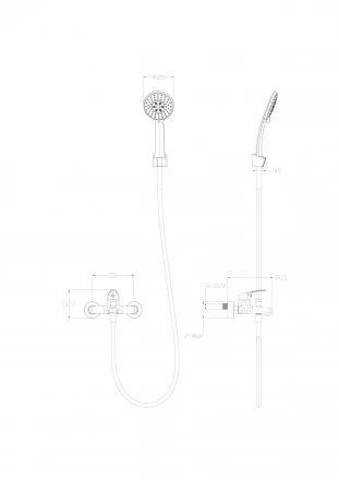 Wonzon &amp; Woghand WW-4530-MB Смеситель для ванны с душем черный матовый