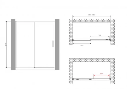 ABBER Komfort AG93140B душевая дверь