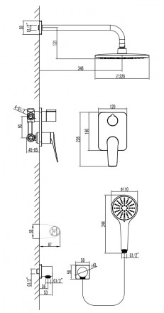 Lemark Bronx LM3729BL Смеситель для душа встраиваемый