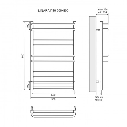 Lemark Linara LM04810E П10 500x800 Полотенцесушитель электрический левый/правый