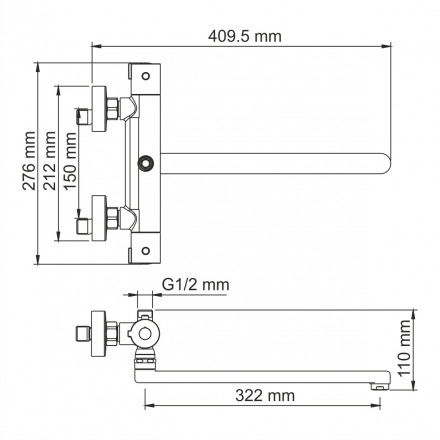 Wasserkraft Berkel 4822L Thermo Термостатический смеситель для ванны