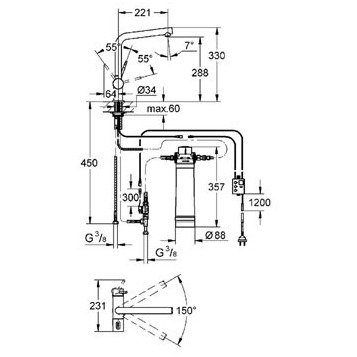 Grohe Blue Minta Pure 31345DC2 смеситель для кухни