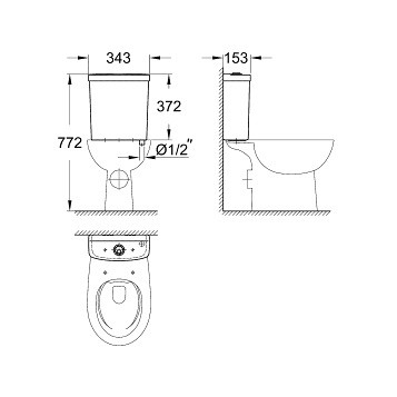 Grohe Bau Ceramic 39428000 Унитаз напольный (чаша)