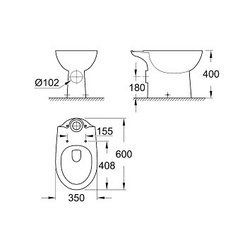 Grohe Bau Ceramic 39428000 Унитаз напольный (чаша)