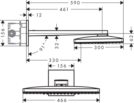 Hansgrohe Rainmaker Select 460 3jet 24007400 Верхний душ