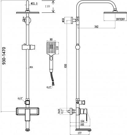 Savol S-600108T душевая стойка