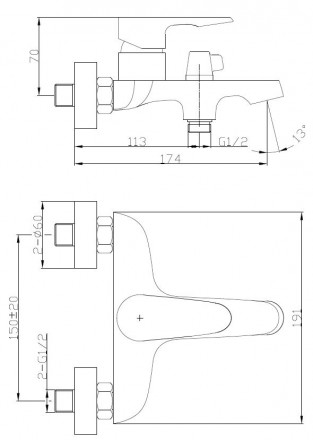 ESKO Doha DH54 Смеситель для ванны
