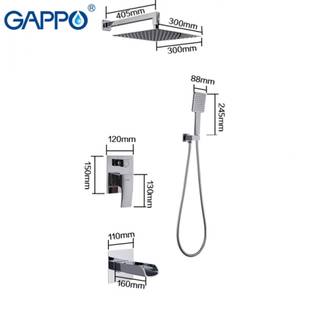 Gappo G7107-20 Душевая система для ванны встроенная