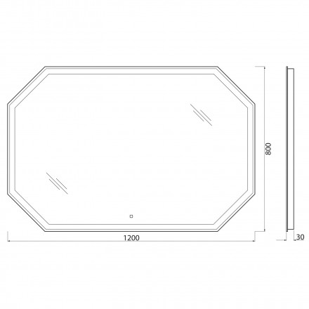 BelBagno SPC-OTT-1200-800-LED-TCHЗеркало