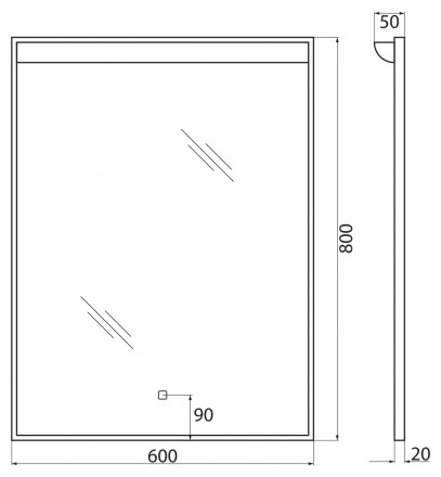 BelBagno SPC-UNO-600-800-TCH Зеркало