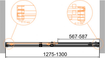 CEZARES ELENA-W-B-13-40+60/30-C-Cr душевая дверь