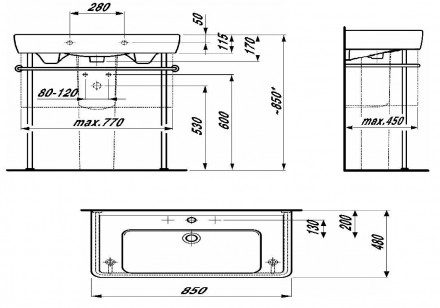 Laufen Pro 8.1395.6.000.104.1 раковина 85x48 см