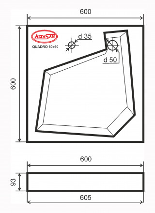 Altasan Quadro 60x60 Раковина для монтажа над стиральной машиной