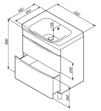 AM.PM Like M80FSX0652WG тумба под раковину 65 белая