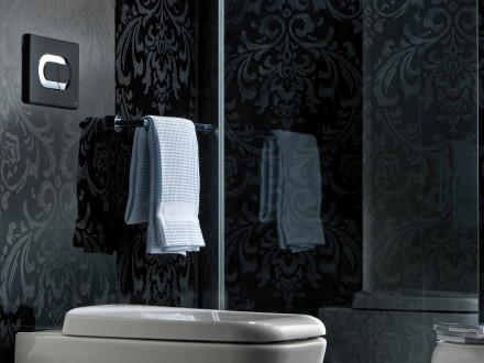 Oli Salina 640097 кнопка смыва черный Soft touch