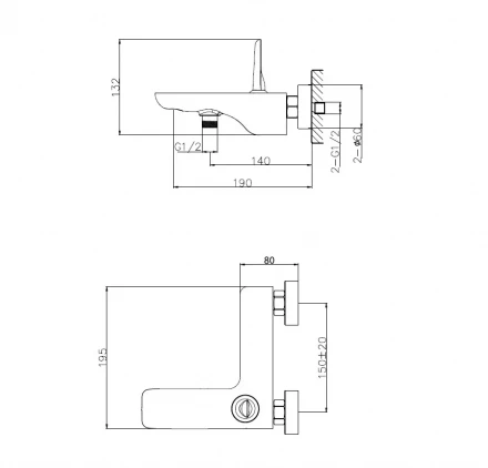 Wonzon &amp; Woghand Shark WW-48B3101-CR Смеситель для ванны хром