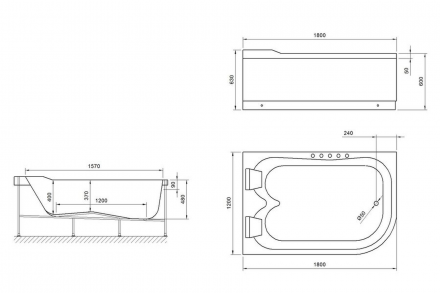 Royal bath Norway RB331100K-R Акриловая ванна 180x120x66