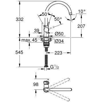 Grohe BauClassic 31234001 Смеситель для кухни