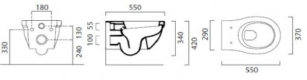 GSI CLASSIC 871211 Повесной унитаз с сиденьем MSC87CN11 Soft close
