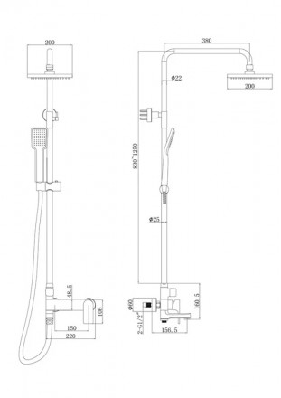 Bravat F6333367CP-A-RUS душевая стойка для ванны
