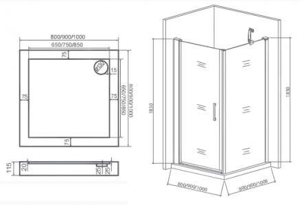 Good Door Pandora CR-80-C-CH Душевой угол