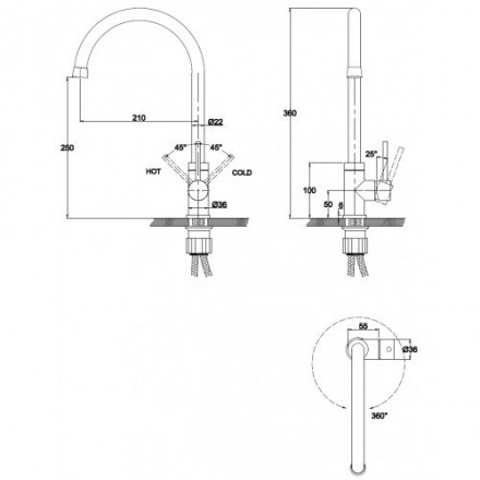 KAISER Merkur 26344 Смеситель для кухни