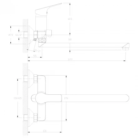 Rossinka RS29 RS29-33 Смеситель для ванны