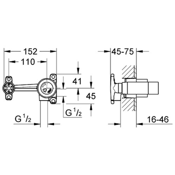 Grohe 33769000 Скрытая часть смесителя для раковины