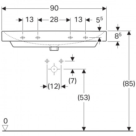 Geberit Smyle Square 500.251.01.1 Раковина 90x48
