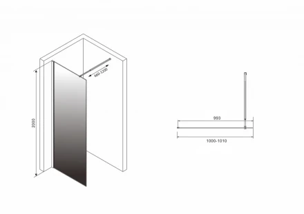 ABBER Immer Offen AG69101BD душевая перегородка