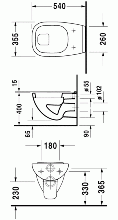 Duravit D-Code 22100900002 Подвесной унитаз (чаша)