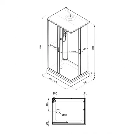 Triton Квадро 120x80 душевая кабина