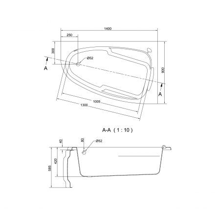 Cersanit Joanna 140 WA-Joanna*140-L ванна акриловая 140x90