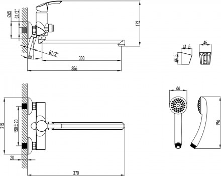 Lemark Plus Strike LM1157C смеситель для ванны и душа