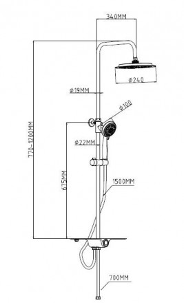 ESKO ST1010shelf Душевая стойка