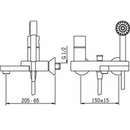 Oras Alessi 8545 смеситель для ванны (с душем)