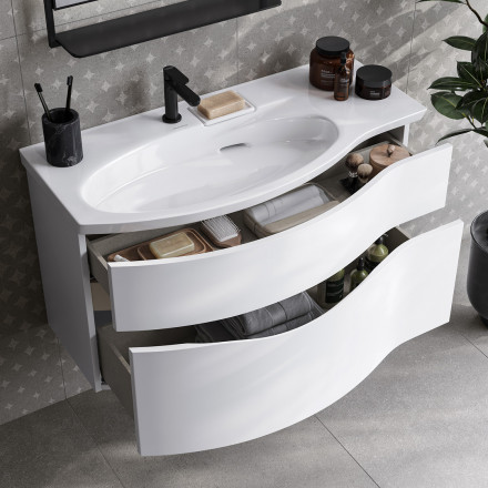 Kerama Marazzi Riva 100 тумба левая, белая матовая