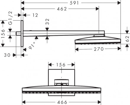 Hansgrohe Rainmaker Select 460 1jet 24003600 Верхний душ