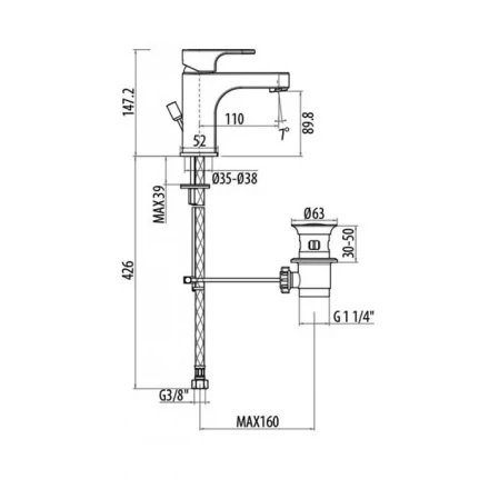 GATTONI H2Omix1000 А0002334780 Смеситель для раковины хром