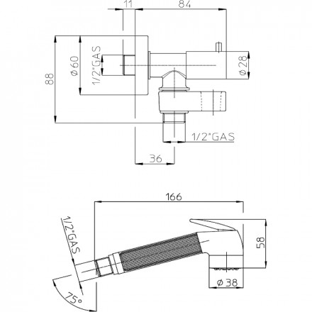 Bossini Nikita Gom E57004B CR гигиенический душ