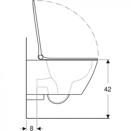 Geberit Smyle Square 500.685.01.1 Rimfree Унитаз подвесной с сиденьем