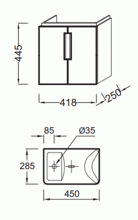 Jacob Delafon Reve EB1138-G1C тумба под раковину 45 белый