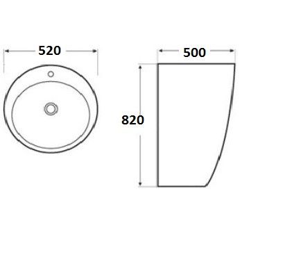 CeramaLux B134B раковина напольная 52x50