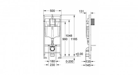 Grohe Rapid SL 38536001+клавиша Инсталляция для подвесного унитаза