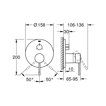 Grohe Essence New 24092001 смеситель встраиваемый