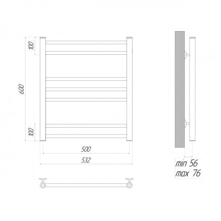 Lemark Ursus LM72607Е П7 500x600 Полотенцесушитель электрический левый/правый