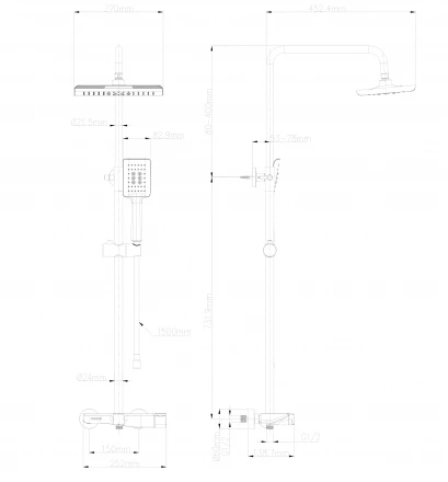 Wonzon &amp; Woghand WW-AE33110-MB Душевая система черный матовый
