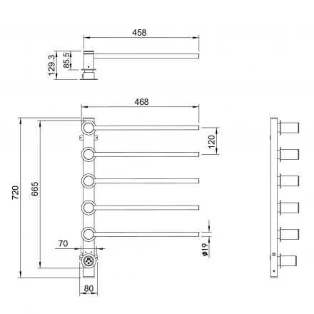 Wonzon &amp; Woghand Hamburg WW-AL315-BG Полотенцесушитель электрический встраиваемый брашированный нике